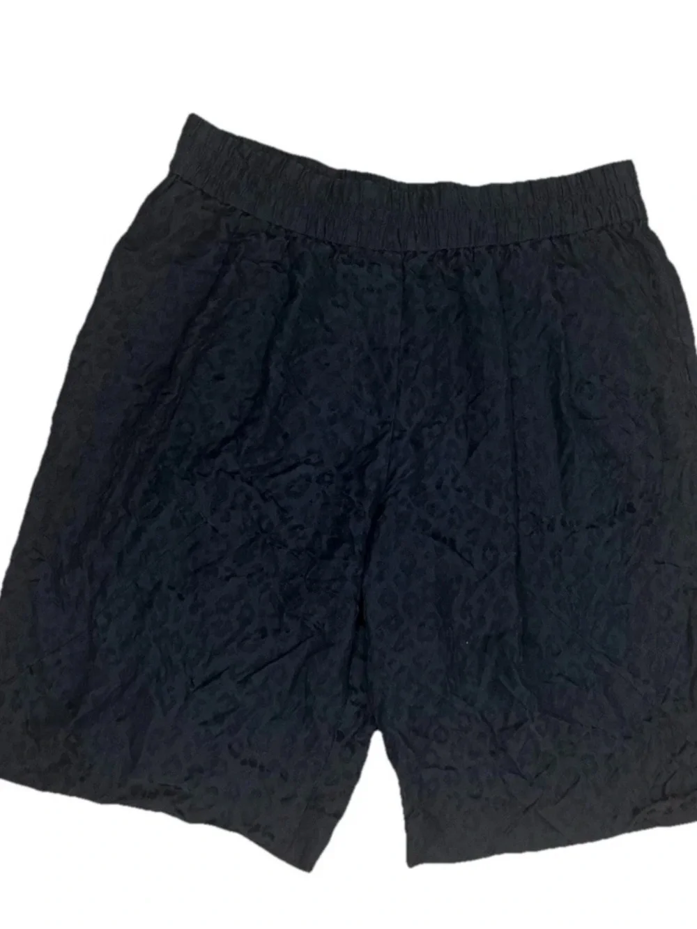 Thakoon Addition Navy Blue Animal Print Cupro Blend Pull-On Shorts Size 8